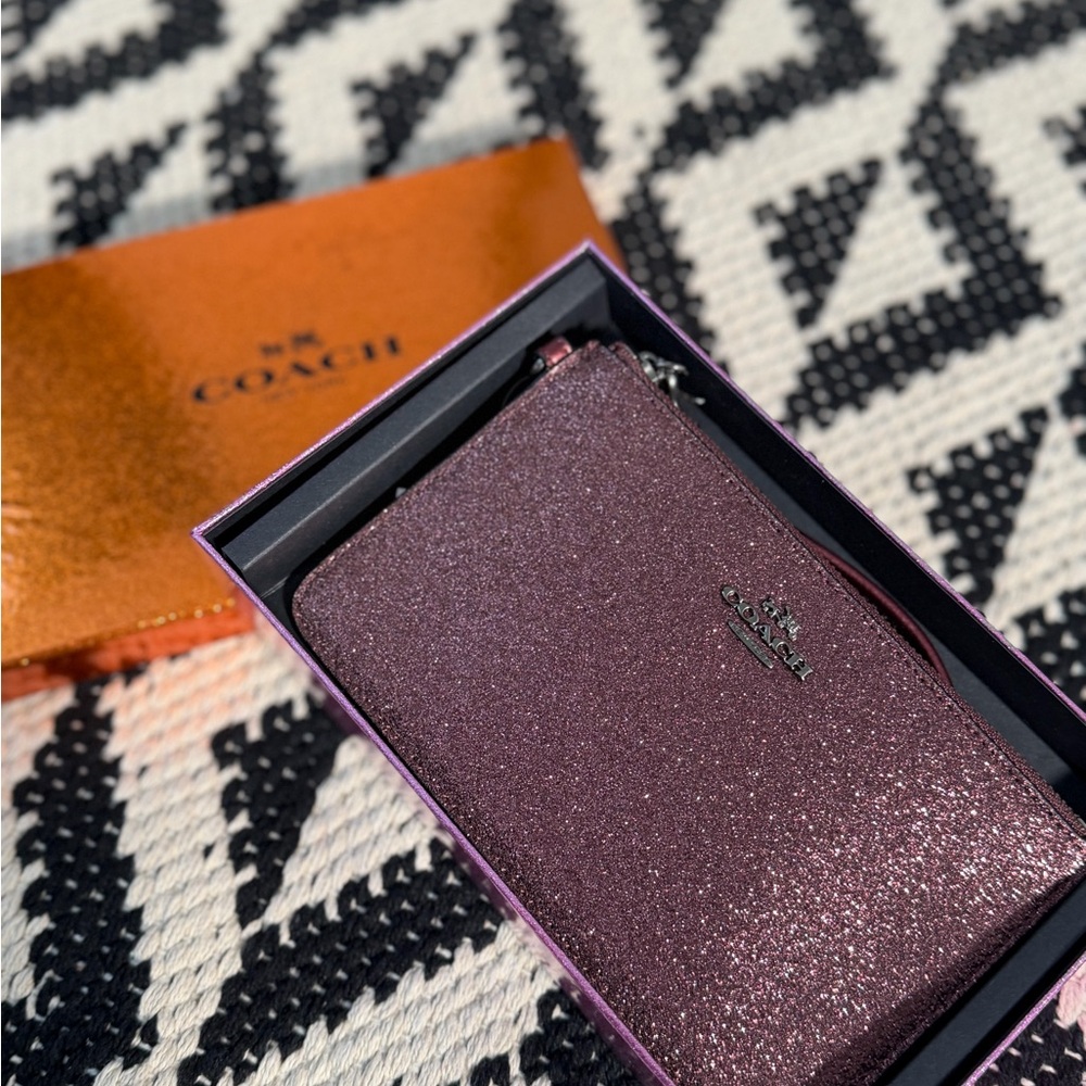 Coach Shimmering Purple Wristlet